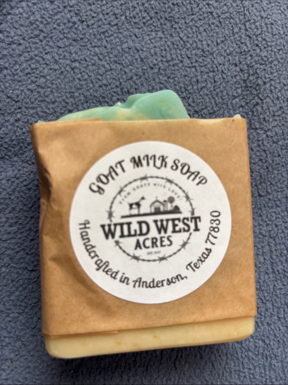 Diamond Supply Co. soap bar with tan kraft wrap and green top